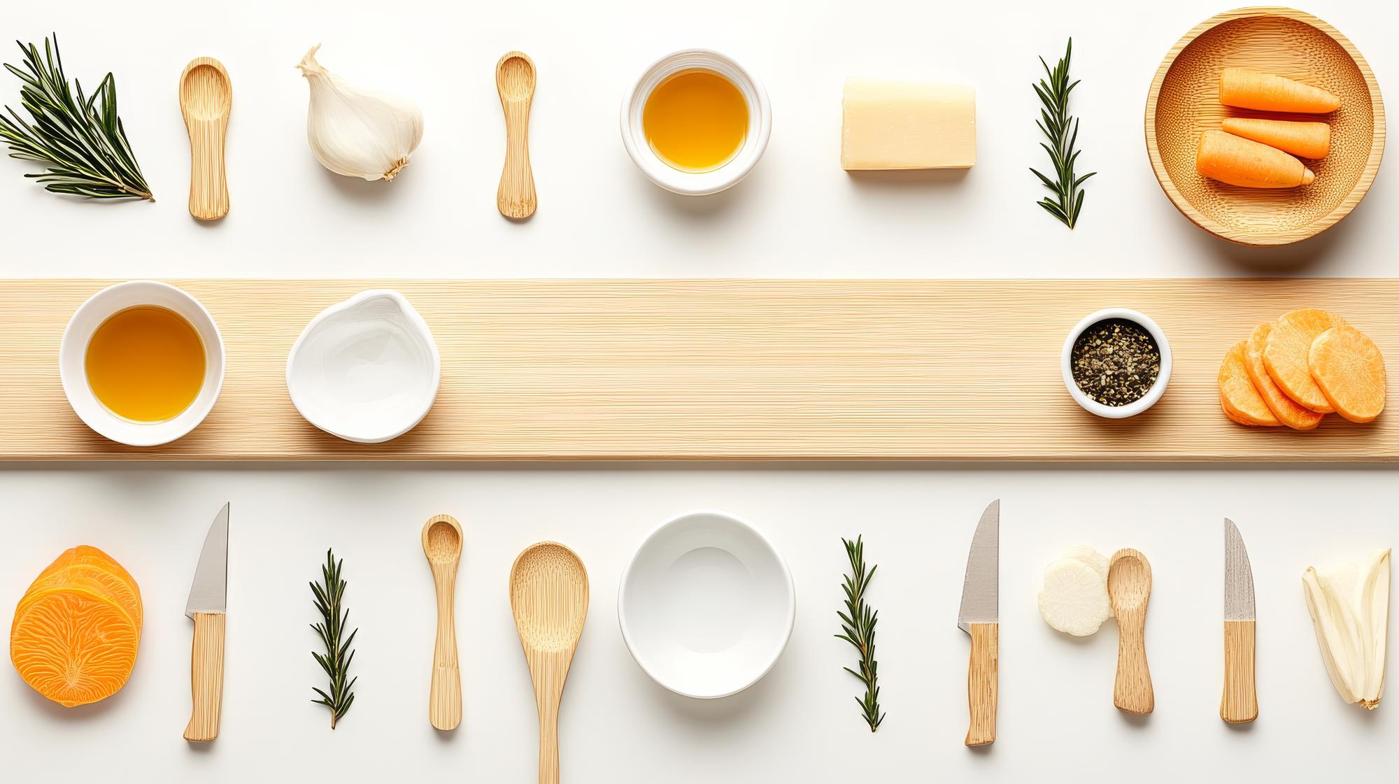 arranged ingredient kit on table